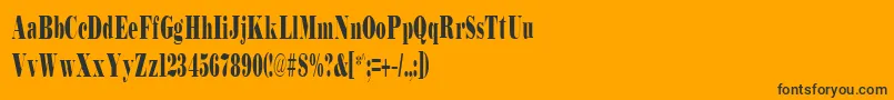 Więcej informacji o czcionce BodidlyCondensed Czcionka BodidlyCondensed – czarne czcionki na pomarańczowym tle