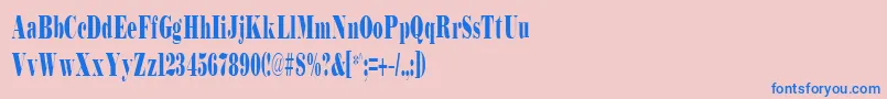 Więcej informacji o czcionce BodidlyCondensed Czcionka BodidlyCondensed – niebieskie czcionki na różowym tle
