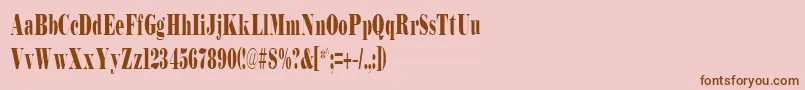 BodidlyCondensed-Schriftart – Braune Schriften auf rosa Hintergrund