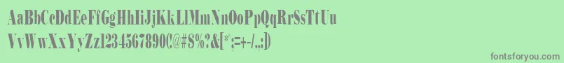 BodidlyCondensed-Schriftart – Graue Schriften auf grünem Hintergrund