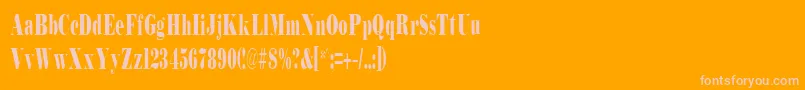 BodidlyCondensed-Schriftart – Rosa Schriften auf orangefarbenem Hintergrund