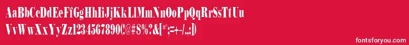 BodidlyCondensed Font – White Fonts on Red Background