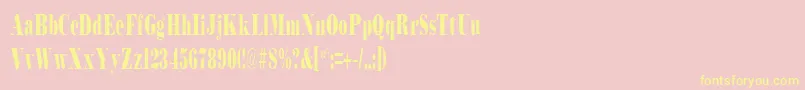 Police BodidlyCondensed – polices jaunes sur fond rose
