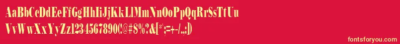 BodidlyCondensed Font – Yellow Fonts on Red Background