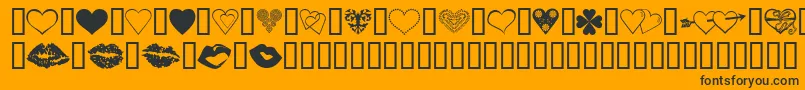 Шрифт LuvNKisses – чёрные шрифты на оранжевом фоне