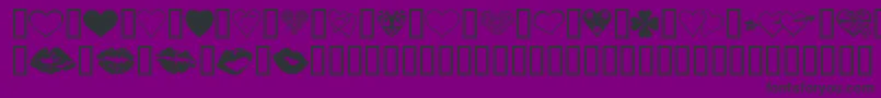 フォントLuvNKisses – 紫の背景に黒い文字