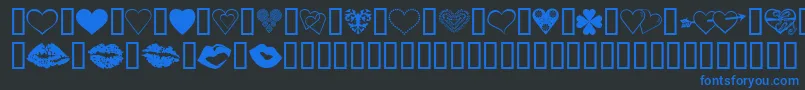 LuvNKisses Font – Blue Fonts on Black Background