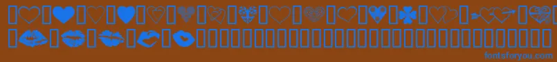 LuvNKisses Font – Blue Fonts on Brown Background