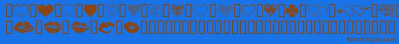 LuvNKisses Font – Brown Fonts on Blue Background