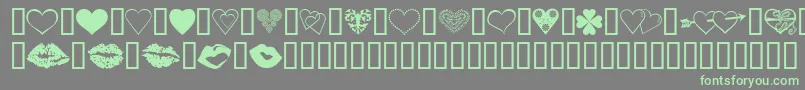 LuvNKisses Font – Green Fonts on Gray Background