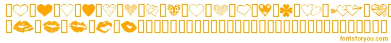 LuvNKisses Font – Orange Fonts on White Background