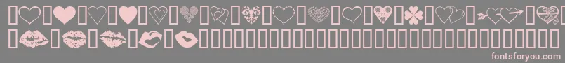 LuvNKisses-fontti – vaaleanpunaiset fontit harmaalla taustalla