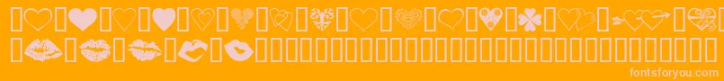 フォントLuvNKisses – オレンジの背景にピンクのフォント