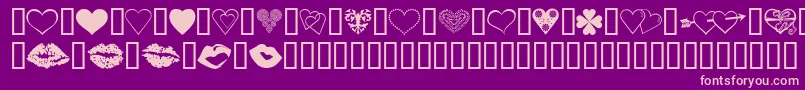 フォントLuvNKisses – 紫の背景にピンクのフォント