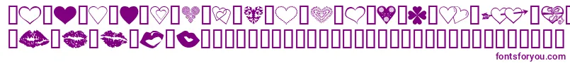 LuvNKisses Font – Purple Fonts on White Background