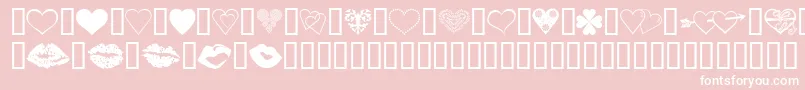 LuvNKisses-fontti – valkoiset fontit vaaleanpunaisella taustalla