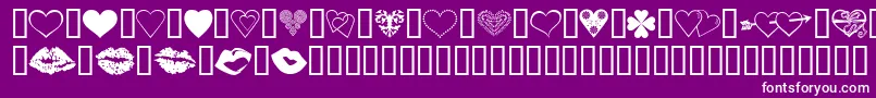 フォントLuvNKisses – 紫の背景に白い文字