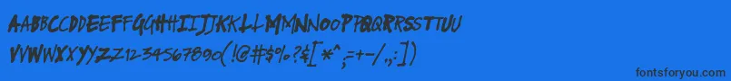 Czcionka FuseNormalItalic – czarne czcionki na niebieskim tle