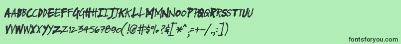 フォントFuseNormalItalic – 緑の背景に黒い文字