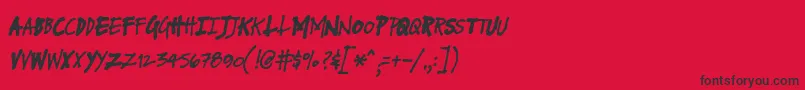 FuseNormalItalic-Schriftart – Schwarze Schriften auf rotem Hintergrund