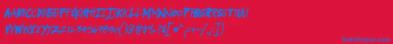 FuseNormalItalic Font – Blue Fonts on Red Background