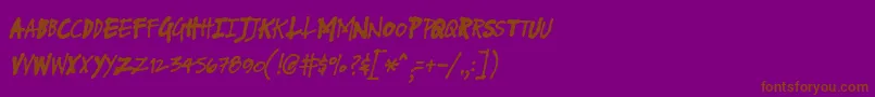 FuseNormalItalic Font – Brown Fonts on Purple Background