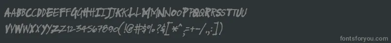 フォントFuseNormalItalic – 黒い背景に灰色の文字