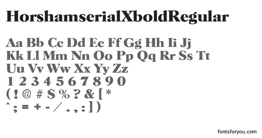 Шрифт HorshamserialXboldRegular – алфавит, цифры, специальные символы