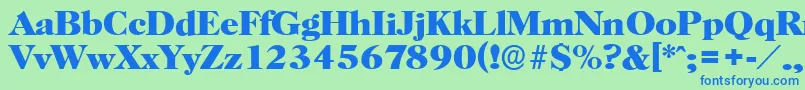 HorshamserialXboldRegular Font – Blue Fonts on Green Background