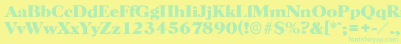 HorshamserialXboldRegular Font – Green Fonts on Yellow Background