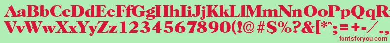 HorshamserialXboldRegular Font – Red Fonts on Green Background