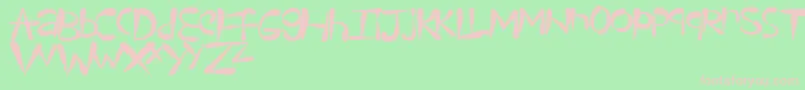 フォントTeardrops – 緑の背景にピンクのフォント