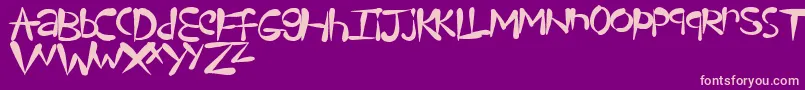 フォントTeardrops – 紫の背景にピンクのフォント