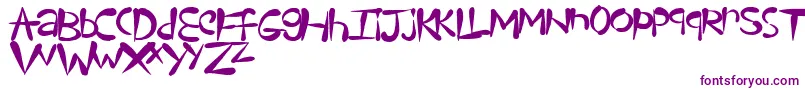 Teardrops-fontti – violetit fontit valkoisella taustalla