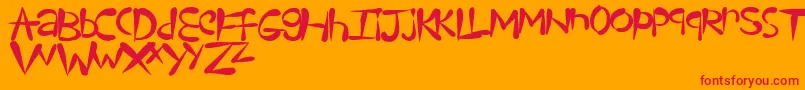 Teardrops Font – Red Fonts on Orange Background