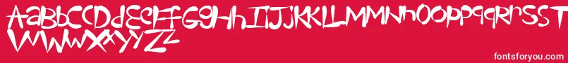 Teardrops Font – White Fonts on Red Background