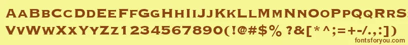 Шрифт CopperplateGothicLtThirtyThreeBc – коричневые шрифты на жёлтом фоне