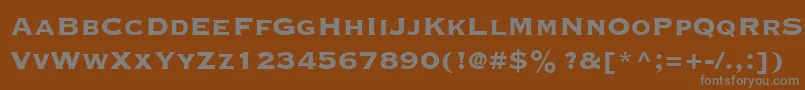 CopperplateGothicLtThirtyThreeBc-fontti – harmaat kirjasimet ruskealla taustalla