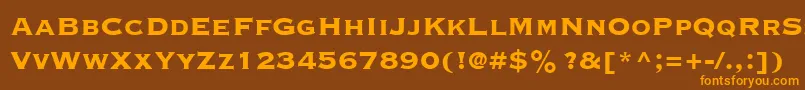 CopperplateGothicLtThirtyThreeBc Font – Orange Fonts on Brown Background