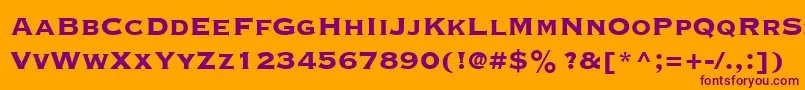 CopperplateGothicLtThirtyThreeBc Font – Purple Fonts on Orange Background