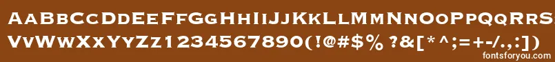 CopperplateGothicLtThirtyThreeBc-fontti – valkoiset fontit ruskealla taustalla