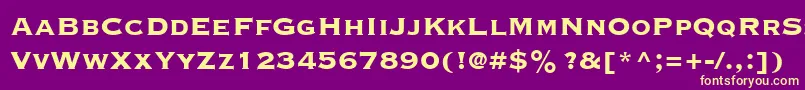 CopperplateGothicLtThirtyThreeBc Font – Yellow Fonts on Purple Background