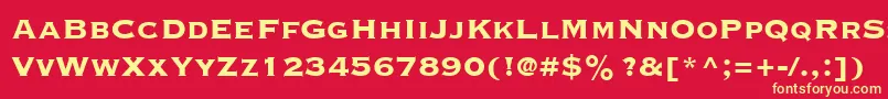 CopperplateGothicLtThirtyThreeBc Font – Yellow Fonts on Red Background