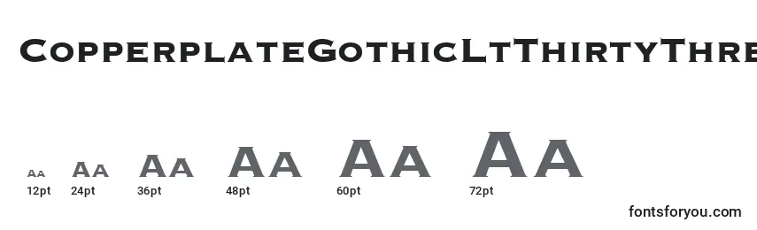 Размеры шрифта CopperplateGothicLtThirtyThreeBc