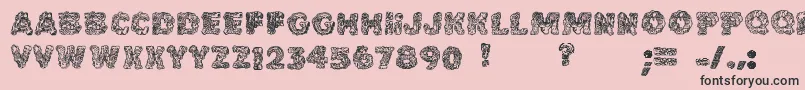 Cakefrostingdecorative-Schriftart – Schwarze Schriften auf rosa Hintergrund