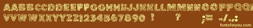 Cakefrostingdecorative Font – Yellow Fonts on Brown Background