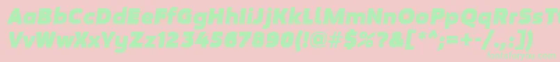 MovaviGrotesqueBlackItalic Font – Green Fonts on Pink Background