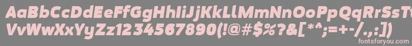 Шрифт MovaviGrotesqueBlackItalic – розовые шрифты на сером фоне