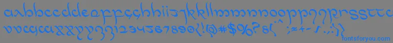 Halfelvenleft Font – Blue Fonts on Gray Background