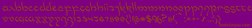 Halfelvenleft Font – Brown Fonts on Purple Background